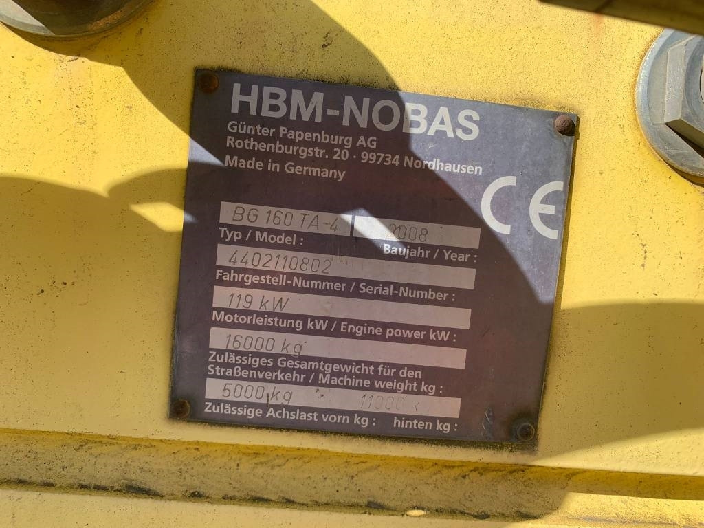 Grader HBM Nobas BG160TA FOR PARTS: picture 13