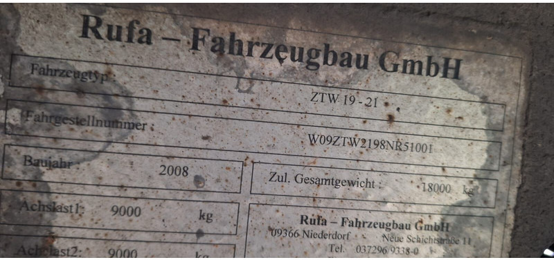RUFA ZTW19-21 - Curtainsider trailer: picture 4 RUFA ZTW19-21 - Curtainsider trailer: picture 4