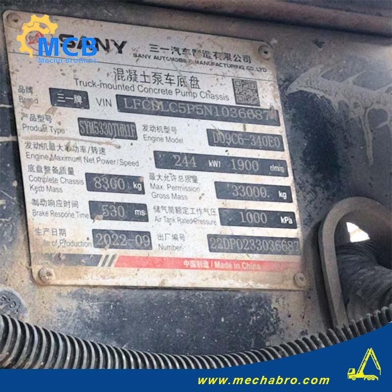 SANY SYM5330THRIF - Concrete pump truck: picture 3 SANY SYM5330THRIF - Concrete pump truck: picture 3