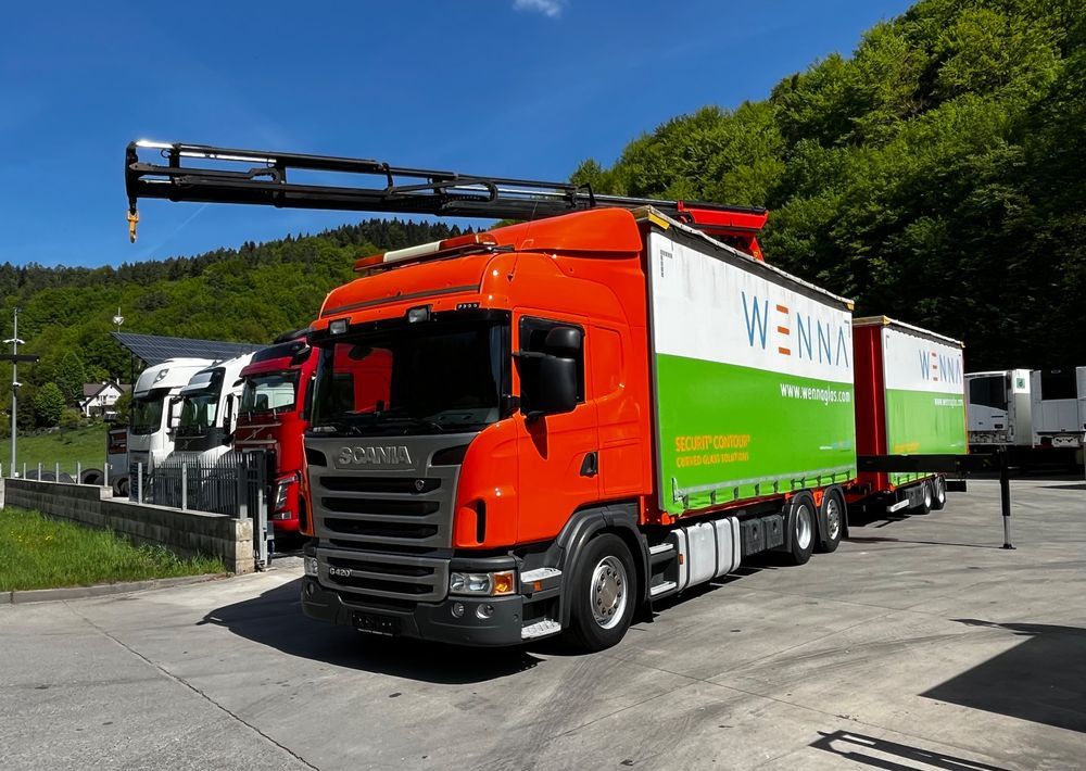 Scania G420 // Tandem // HDS Palfinger 18002 EH // Przyczepa // Oś skrętna podnoszona // Video !!! - Curtainsider truck, Curtainsider trailer: picture 1 Scania G420 // Tandem // HDS Palfinger 18002 EH // Przyczepa // Oś skrętna podnoszona // Video !!! - Curtainsider truck, Curtainsider trailer: picture 1