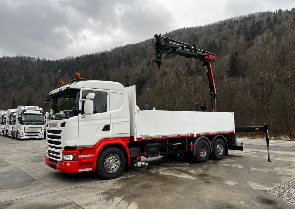 Scania G450 // 6x2// Skrzynia 6.40x2.49 // HDS Palfinger // Oś skrętna podnoszona // - Dropside/ Flatbed truck, Crane truck: picture 1 Scania G450 // 6x2// Skrzynia 6.40x2.49 // HDS Palfinger // Oś skrętna podnoszona // - Dropside/ Flatbed truck, Crane truck: picture 1