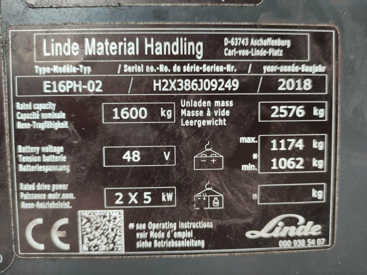 Electric forklift Linde E16PH-02-386-EVO: picture 6