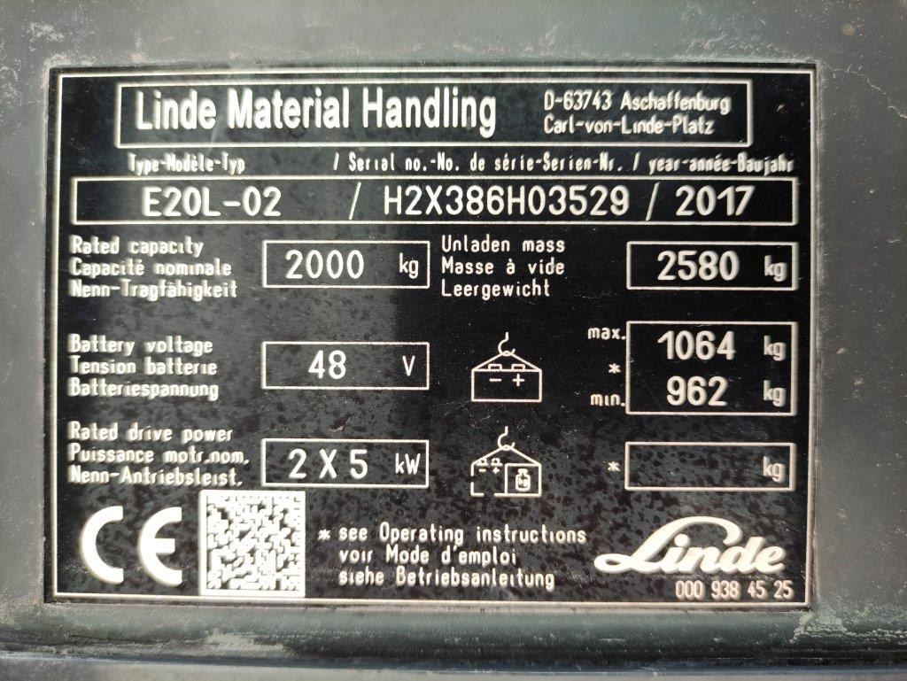 Electric forklift Linde E20L-02-386: picture 6