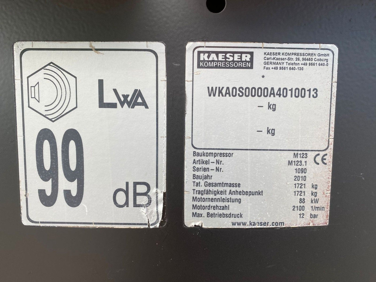 Kaeser M123 Kompressor Sigma Pilob 2,2 - Air compressor: picture 3 Kaeser M123 Kompressor Sigma Pilob 2,2 - Air compressor: picture 3