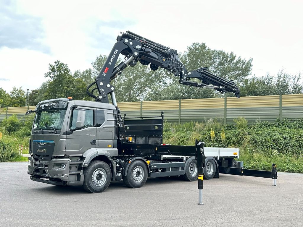 MAN TGS 35.520 8x4 BL HIAB X-HiPro858E-8 & Jib150x-6 - Dropside/ Flatbed truck, Crane truck: picture 1 MAN TGS 35.520 8x4 BL HIAB X-HiPro858E-8 & Jib150x-6 - Dropside/ Flatbed truck, Crane truck: picture 1