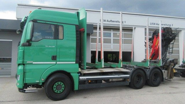 MAN TGX 26.540L inkl. 3 Achs-Anhänger - Log truck, Crane truck: picture 1 MAN TGX 26.540L inkl. 3 Achs-Anhänger - Log truck, Crane truck: picture 1