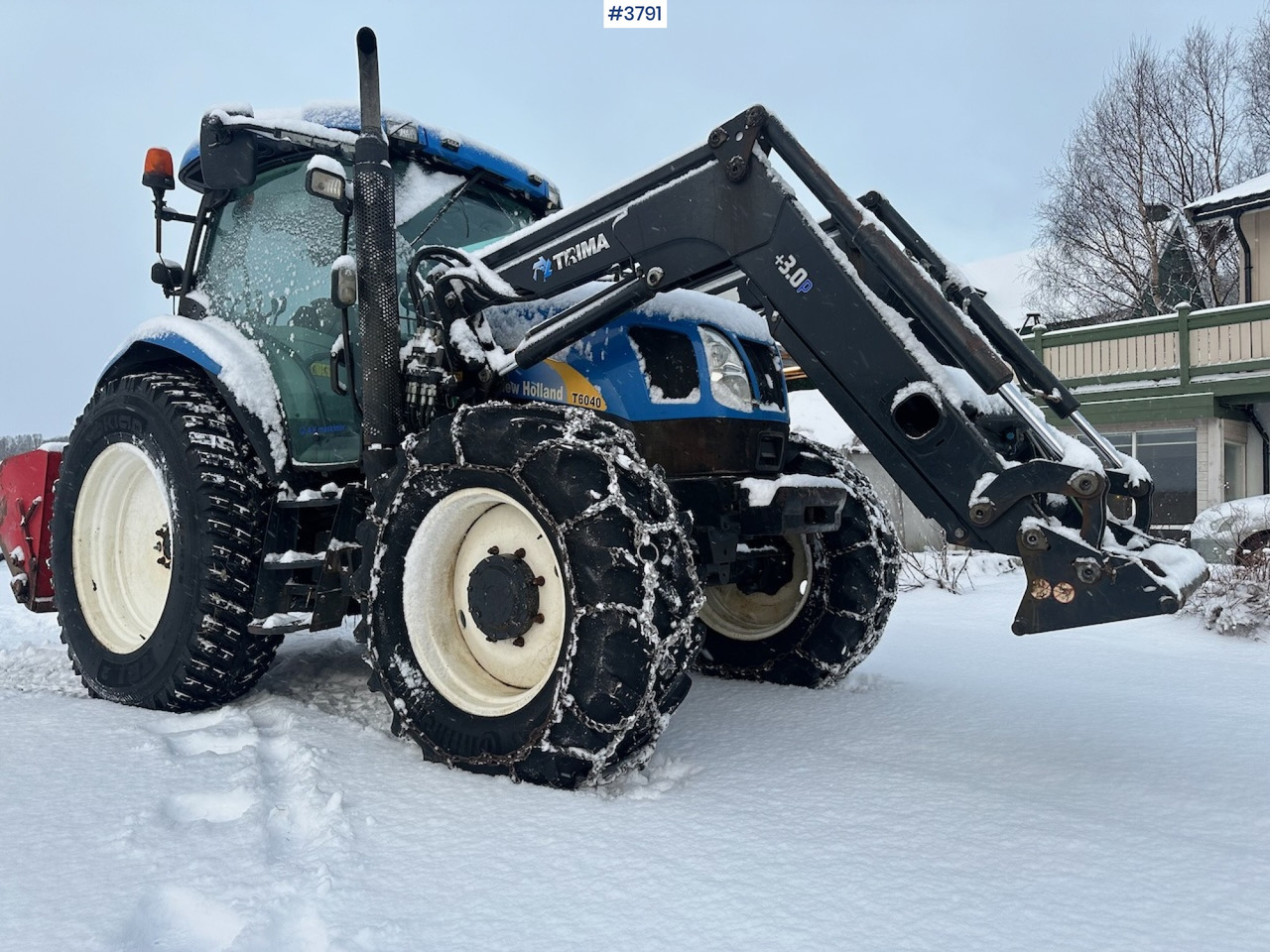 2010 New Holland T6040 4x4 plow rigged tractor w/ Trima +3.0p front loader, brand new chains, snow bucket and Westbjørn snow blower. WATCH VIDEO. - Farm tractor: picture 2 2010 New Holland T6040 4x4 plow rigged tractor w/ Trima +3.0p front loader, brand new chains, snow bucket and Westbjørn snow blower. WATCH VIDEO. - Farm tractor: picture 2