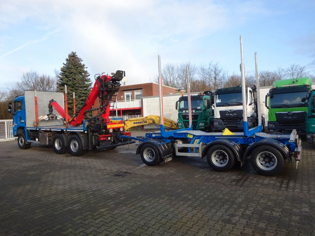 Log truck, Crane truck MAN 28.500 TGS mit EPSILON-Kran+Achleitner Anhänger MAN 28.500 TGS  Allrad. HOLZZUG EPSILON-Kran GREIFER: picture 11