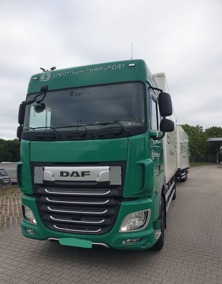 DAF XF ZESTAW TANDEM 2021 ORYGINALNY PRZEBIEG z Niemiec / PRZEJAZDOWY Z WINDĄ / - Box truck: picture 1 DAF XF ZESTAW TANDEM 2021 ORYGINALNY PRZEBIEG z Niemiec / PRZEJAZDOWY Z WINDĄ / - Box truck: picture 1