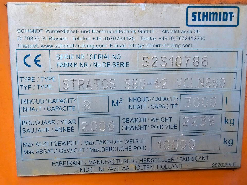 Sand/ Salt spreader Schmidt Stratos S80 8m3 Salzstreuer Salzsilo Aufbaustreuer LKW Winterdienst Küpper-Weisser: picture 9 Sand/ Salt spreader Schmidt Stratos S80 8m3 Salzstreuer Salzsilo Aufbaustreuer LKW Winterdienst Küpper-Weisser: picture 9