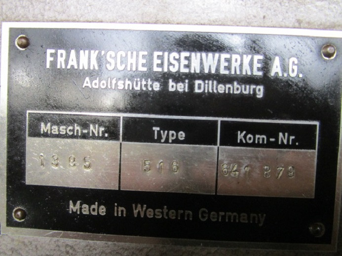 FRANK‘SCHE 516 - Printing machinery: picture 4 FRANK‘SCHE 516 - Printing machinery: picture 4