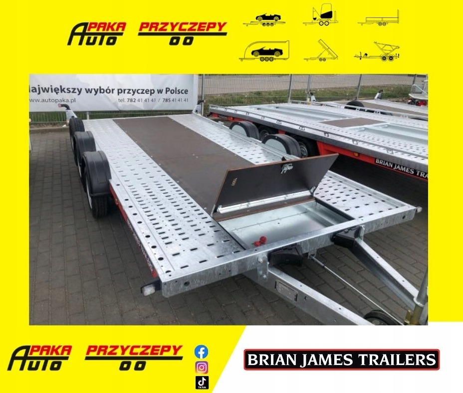 PRZYCZEPA LAWETA BJT A4 TRANSPORTER 4,5x2, 2 OSIE, 3T / BJT A4 TRANSPORTER FLATBED TRAILER 4.5x2, 2 AXLES, 3T - Autotransporter trailer: picture 1 PRZYCZEPA LAWETA BJT A4 TRANSPORTER 4,5x2, 2 OSIE, 3T / BJT A4 TRANSPORTER FLATBED TRAILER 4.5x2, 2 AXLES, 3T - Autotransporter trailer: picture 1