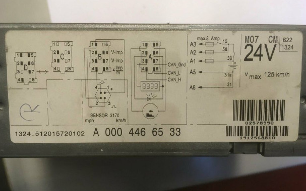 VDO VDO Kienzle Fahrtenschreiber 1324 Tacho Tachometer 24V - Electrical system for Bus: picture 2 VDO VDO Kienzle Fahrtenschreiber 1324 Tacho Tachometer 24V - Electrical system for Bus: picture 2