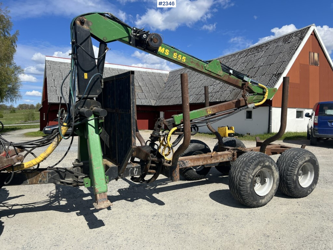 Forrest trailer with grip / crane - Palms 655 (SEE VIDEO) - Log trailer: picture 1 Forrest trailer with grip / crane - Palms 655 (SEE VIDEO) - Log trailer: picture 1