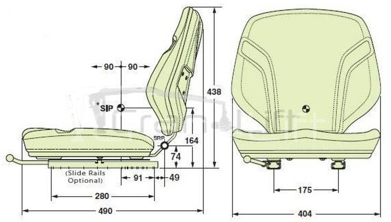 Siedzisko podgrzewane operatora HDS 24V KAB podłokietniki + szyny - Seat for Loader crane: picture 3 Siedzisko podgrzewane operatora HDS 24V KAB podłokietniki + szyny - Seat for Loader crane: picture 3