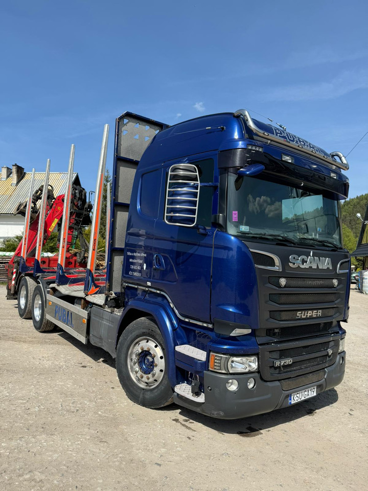 Log truck, Crane truck for transportation of timber SCANIA R730: picture 6