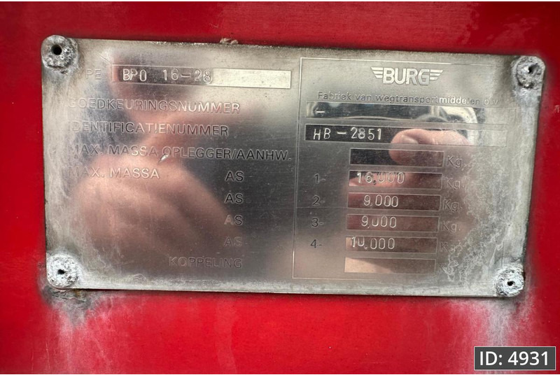 Burg BPO 16-28 / Fuel tanker / 47400L / 5 Comp / ADR, ADR - Tank semi-trailer: picture 5 Burg BPO 16-28 / Fuel tanker / 47400L / 5 Comp / ADR, ADR - Tank semi-trailer: picture 5
