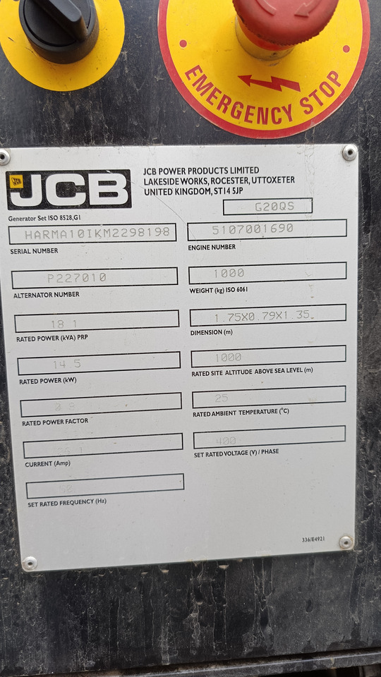 JCB G20QS - Generator set: picture 5 JCB G20QS - Generator set: picture 5