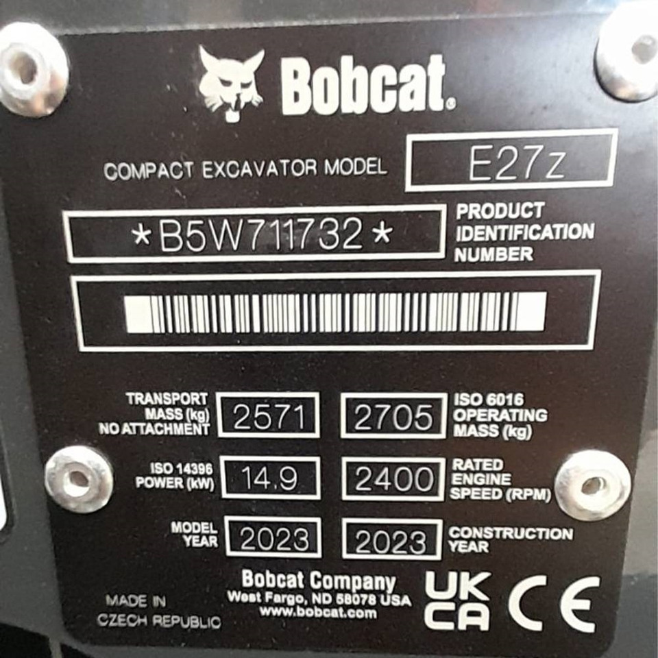 Mini excavator Bobcat E 27z: picture 10 Mini excavator Bobcat E 27z: picture 10