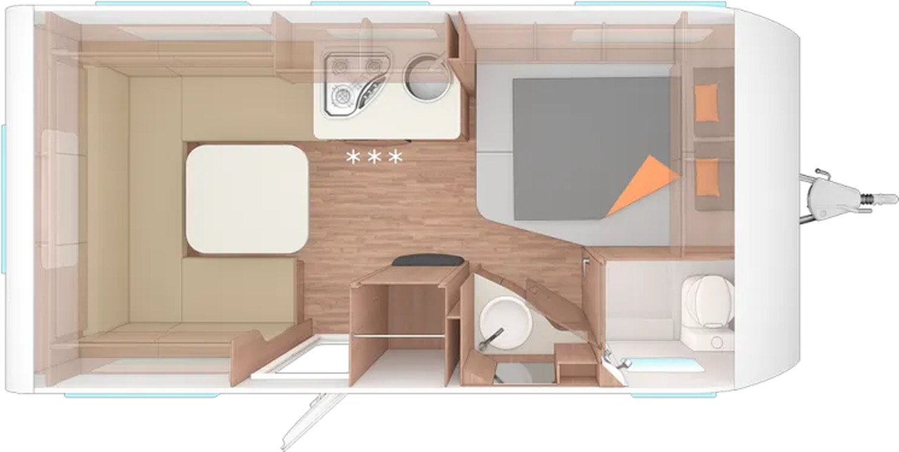 Weinsberg CaraOne 450 FU 1.500 KG, Fußbodentemp., Radtr - Caravan: picture 2 Weinsberg CaraOne 450 FU 1.500 KG, Fußbodentemp., Radtr - Caravan: picture 2