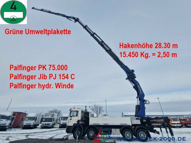 MAN 32.364 8x4 PK75000 Jib Winde Höhe 28m 16t./2.50m - Dropside/ Flatbed truck, Crane truck: picture 1 MAN 32.364 8x4 PK75000 Jib Winde Höhe 28m 16t./2.50m - Dropside/ Flatbed truck, Crane truck: picture 1