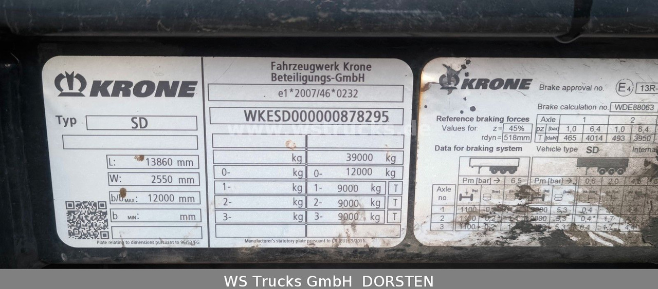 Krone SD 27 Planauflieger mit Edscha | ABS, EBS, XL - Curtainsider semi-trailer: picture 3 Krone SD 27 Planauflieger mit Edscha | ABS, EBS, XL - Curtainsider semi-trailer: picture 3