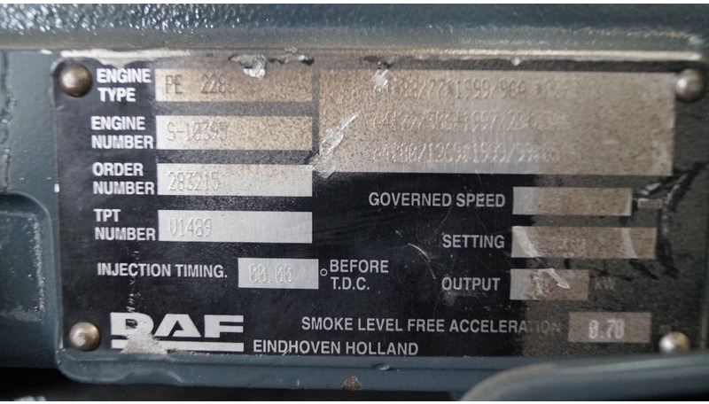 DAF PE 228 C NEW - Engine: picture 2 DAF PE 228 C NEW - Engine: picture 2