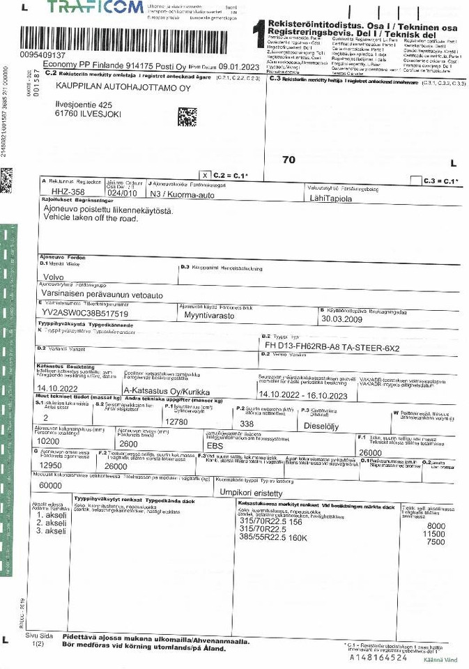 Cab chassis truck Volvo FH13: picture 9