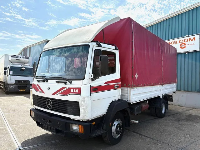 Mercedes-Benz LK 814 K 6-CILINDER FULL STEEL WITH TENT BOX / CATTLE BOX (MANUAL GEARBOX / FULL STEEL SUSPENSION) - Curtainsider truck: picture 1 Mercedes-Benz LK 814 K 6-CILINDER FULL STEEL WITH TENT BOX / CATTLE BOX (MANUAL GEARBOX / FULL STEEL SUSPENSION) - Curtainsider truck: picture 1