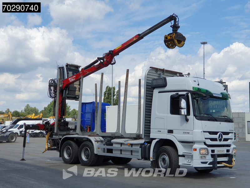 Mercedes-Benz Actros 3346 6X4 Original KM's! FTG V10CX.81 Kran Crane Holztransport Big-Axle Steelsuspension - Log truck, Crane truck: picture 3 Mercedes-Benz Actros 3346 6X4 Original KM's! FTG V10CX.81 Kran Crane Holztransport Big-Axle Steelsuspension - Log truck, Crane truck: picture 3