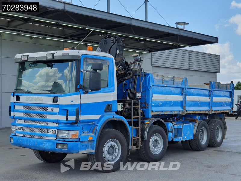 Tipper, Crane truck Scania G420 8X4 15m3 tipper Hiab 144 Crane Steelsuspension Manual Big-Axle Euro 3: picture 10