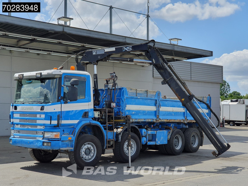 Tipper, Crane truck Scania G420 8X4 15m3 tipper Hiab 144 Crane Steelsuspension Manual Big-Axle Euro 3: picture 5