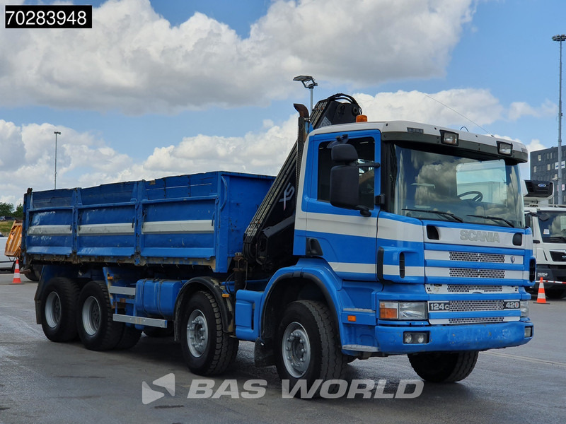 Tipper, Crane truck Scania G420 8X4 15m3 tipper Hiab 144 Crane Steelsuspension Manual Big-Axle Euro 3: picture 11