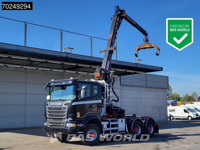 Scania R580 6X4 Holz Kran Diebolt D28 Full-Steell Extentable Trailer - Log truck, Crane truck: picture 1 Scania R580 6X4 Holz Kran Diebolt D28 Full-Steell Extentable Trailer - Log truck, Crane truck: picture 1