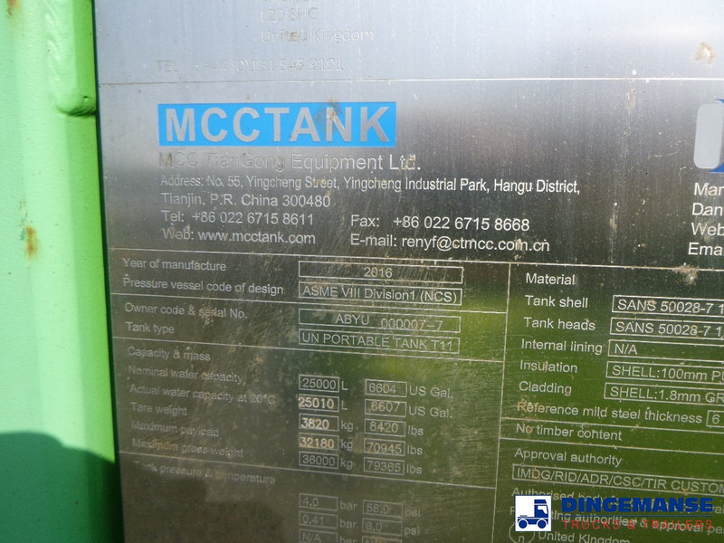 Storage tank Danteco Food tank container inox 20 ft / 25 m3 / 1 comp: picture 19