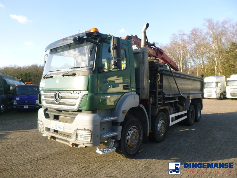 Crane truck Mercedes-Benz Axor 3236 8x4 RHD tipper + Hiab 1283 DK-2 Duo: picture 6