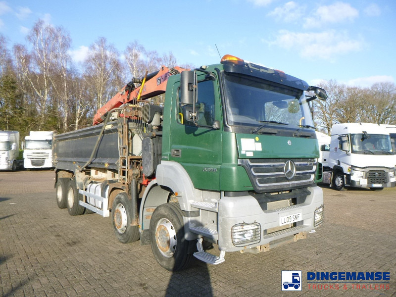 Crane truck Mercedes-Benz Axor 3236 8x4 RHD tipper + Hiab 1283 DK-2 Duo: picture 7