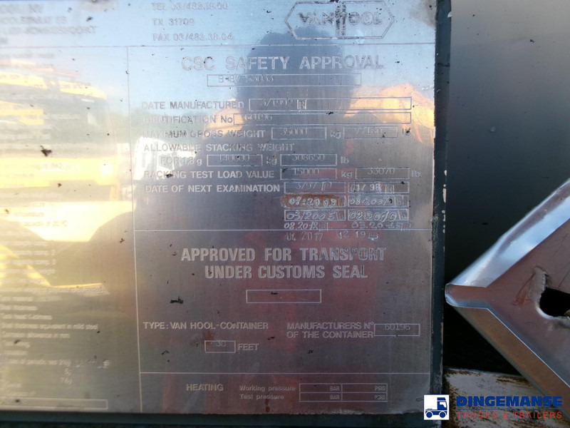 Storage tank Van Hool Tank container 34.5 m3 / 1 comp IMO2 / L4BH / 30 ft: picture 18