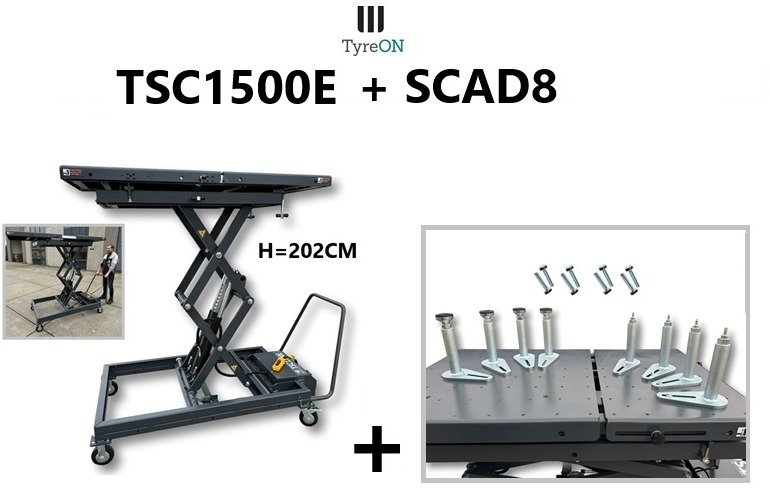 230V mobile lifting table 1500 kg + 8 pcs height adapterset - Workshop equipment: picture 1 230V mobile lifting table 1500 kg + 8 pcs height adapterset - Workshop equipment: picture 1
