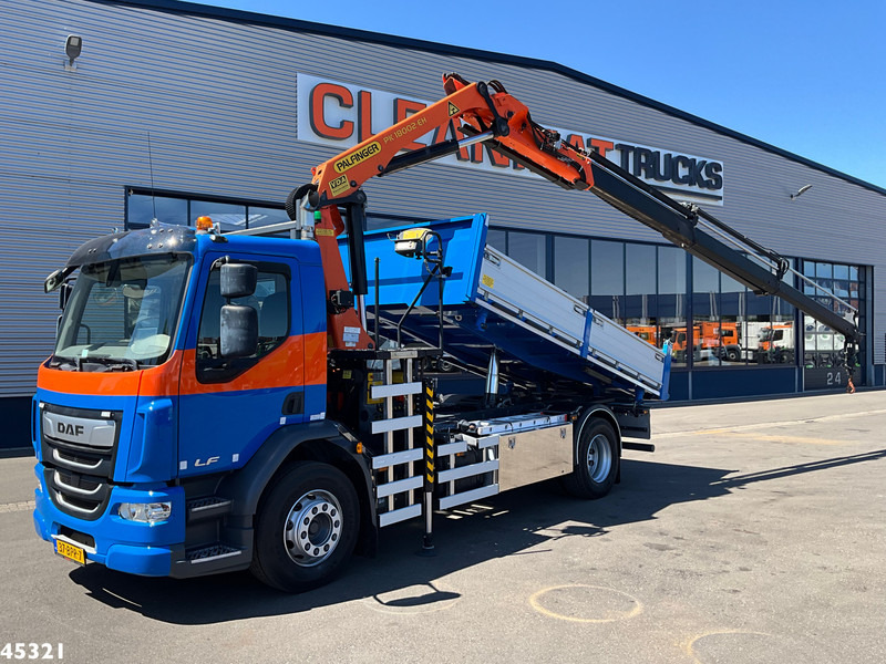 Tipper, Crane truck DAF FA LF 230 Euro 6 Palfinger 18 Tonmeter laadkraan Just 6.783 km!: picture 1