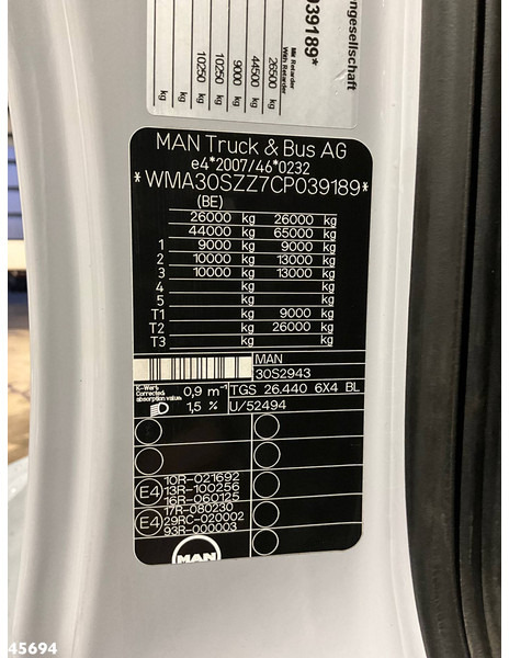 Hook lift truck MAN TGS 26.440 6x4 ZF Intarder Manual 26 Ton haakarmsysteem: picture 18 Hook lift truck MAN TGS 26.440 6x4 ZF Intarder Manual 26 Ton haakarmsysteem: picture 18
