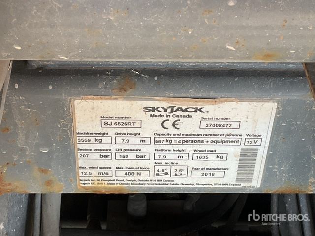 2016 Skyjack SJ6826 RT Scissor Lift - Scissor lift: picture 2 2016 Skyjack SJ6826 RT Scissor Lift - Scissor lift: picture 2