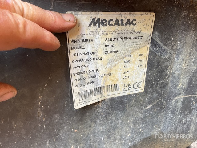 2021 Mecalac 6MDX Cabbed 6 Ton Dumper - Dumper: picture 2 2021 Mecalac 6MDX Cabbed 6 Ton Dumper - Dumper: picture 2