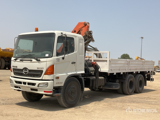 2008 Hino 500 Palfinger PK1000 4.5 ton Knuckl ... Flatbed Truck with Crane - Dropside/ Flatbed truck, Crane truck: picture 1 2008 Hino 500 Palfinger PK1000 4.5 ton Knuckl ... Flatbed Truck with Crane - Dropside/ Flatbed truck, Crane truck: picture 1