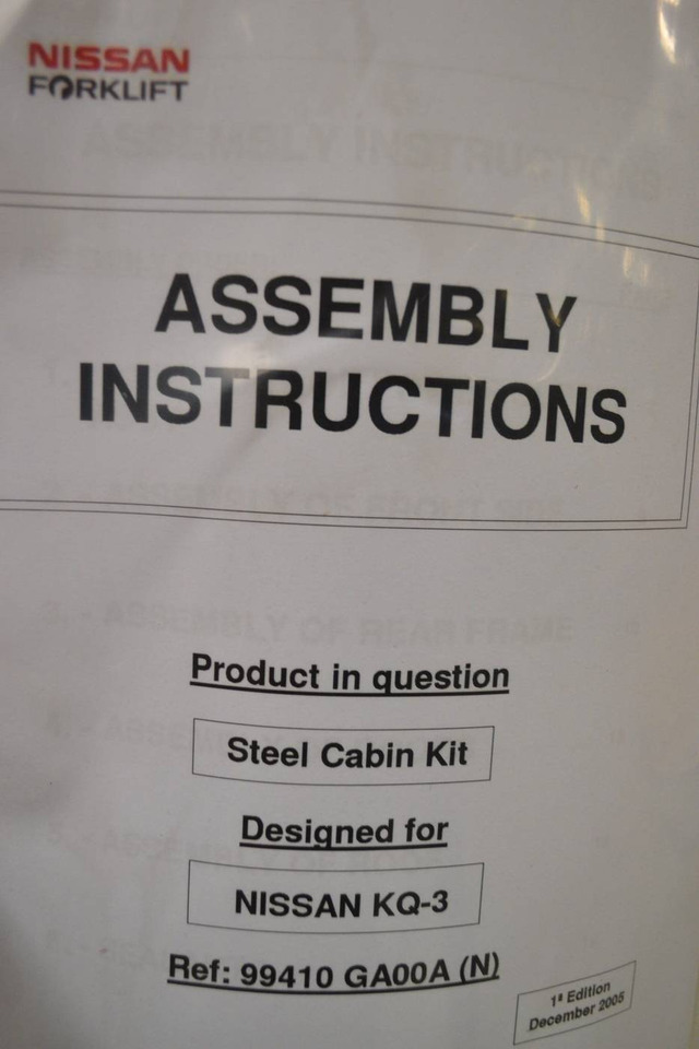 Door and parts for Material handling equipment Complete set Nissan TX steel Cabin: picture 14