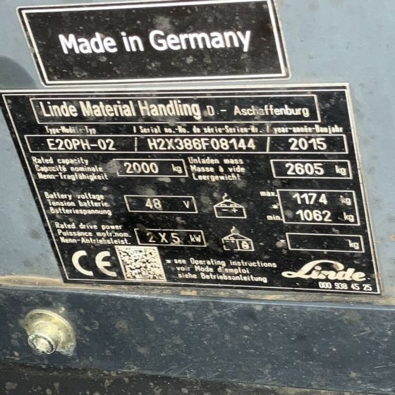 Linde E20PH (386-02) EVO - Electric forklift: picture 5 Linde E20PH (386-02) EVO - Electric forklift: picture 5