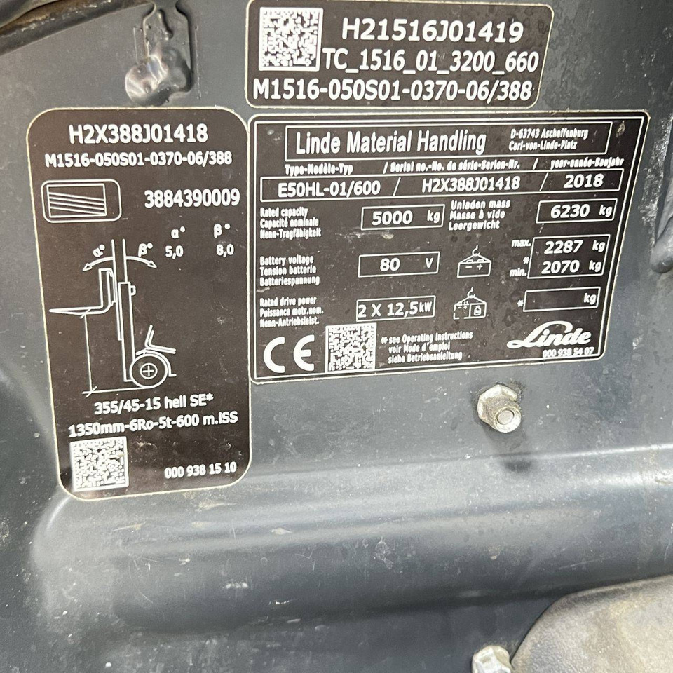 Electric forklift Linde E50/600HL (388): picture 7