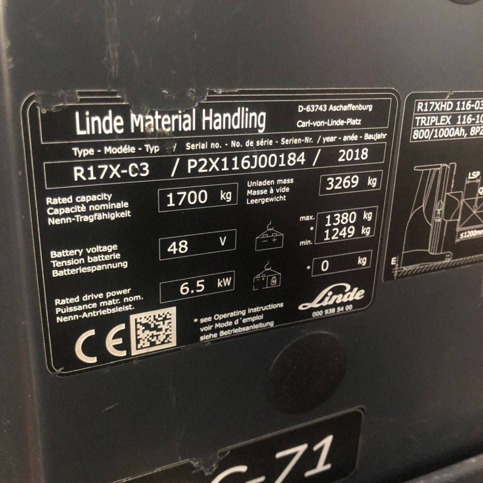 Linde R17XHD (116-03) leasing Linde R17XHD (116-03): picture 11