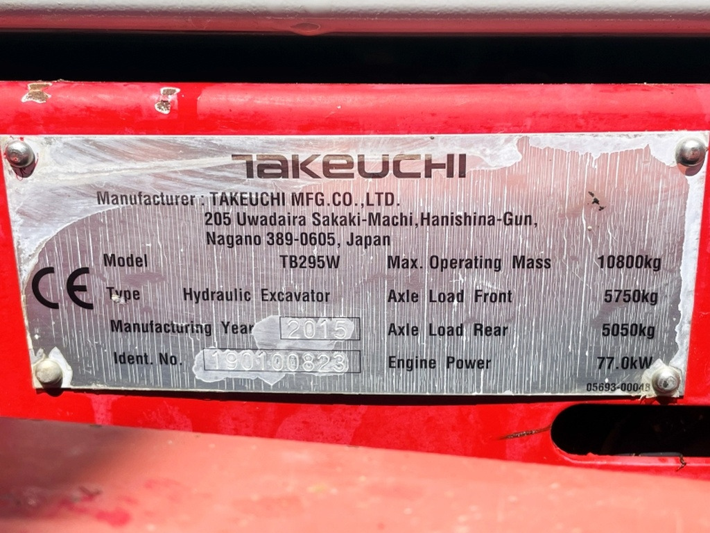 Takeuchi TB295W (4045) - Wheel excavator: picture 4 Takeuchi TB295W (4045) - Wheel excavator: picture 4