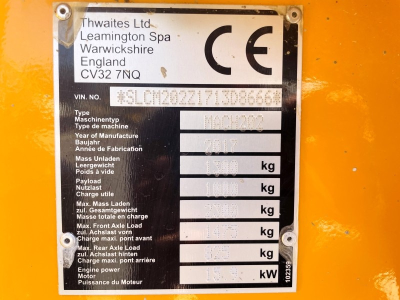 Thwaites Mach 201 (3464) - Mini dumper: picture 3 Thwaites Mach 201 (3464) - Mini dumper: picture 3